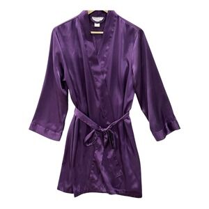 Morgan Taylor Intimates M Purple Y2K‎ Silky Gown Night Sexy Lingerie Slip & Robe